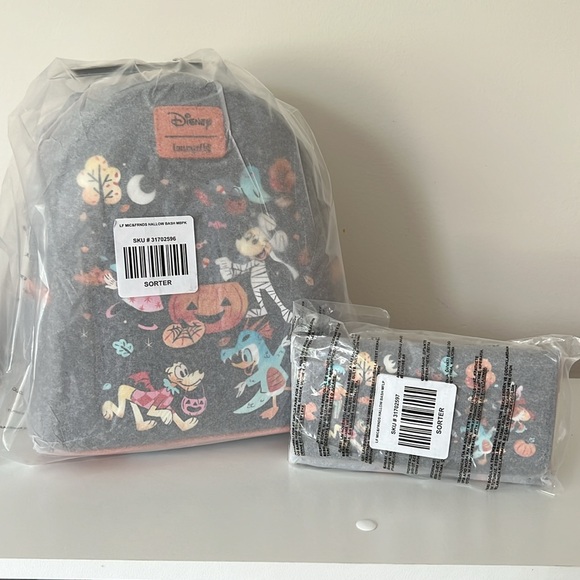 NWT Loungefly Disney Halloween Costumes Mini Backpack and wallet set - Picture 7 of 14